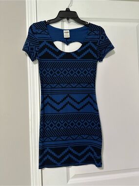 Pink Victoria secrect  blue Patterned Short Sleeve Dress